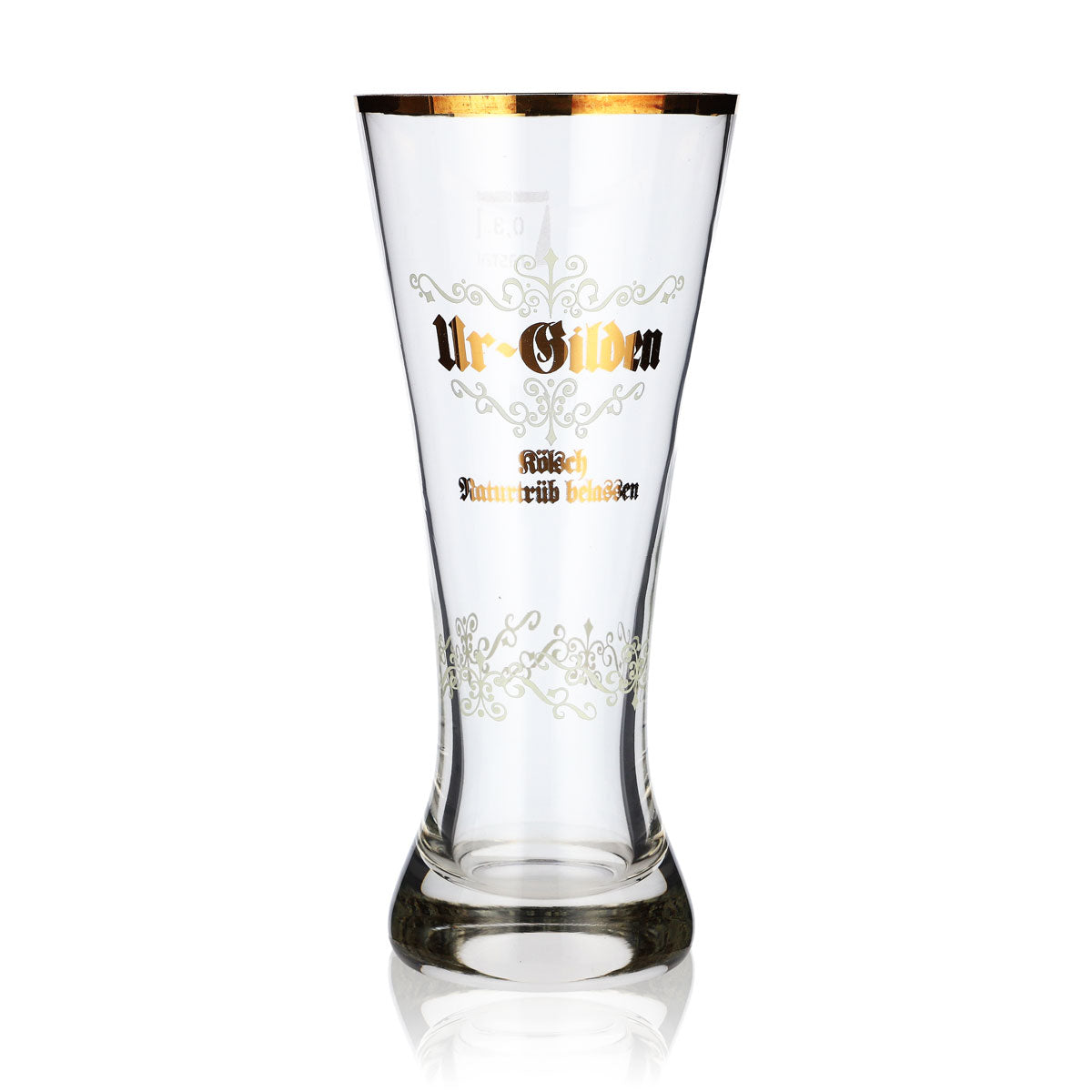 Gilden Kölsch Beer Glass 0.3l Goblet Original Gilden Kölsch Naturally Cloudy Gold Rim
