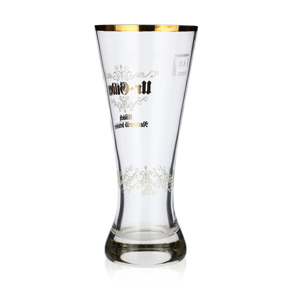 Gilden Kölsch Beer Glass 0.3l Goblet Original Gilden Kölsch Naturally Cloudy Gold Rim – View 3