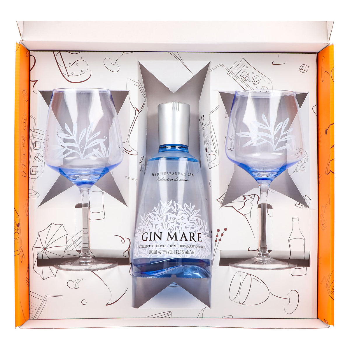 Gin Mare Gift Set 0.7L 42.7% + Balloon Glass Copa I Orange – View 4