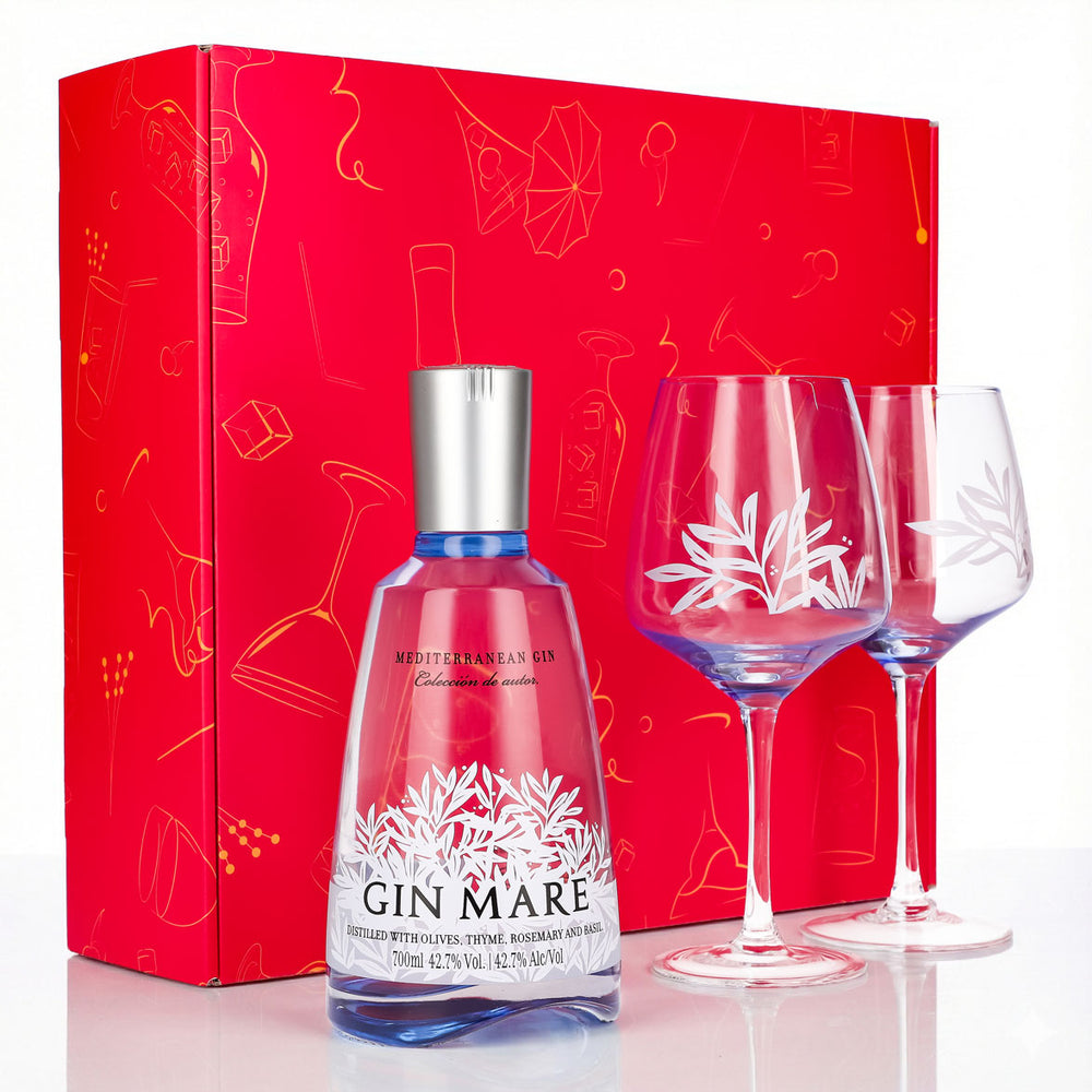 Gin Mare Gift Set 0.7L 42.7% + Copa I Pink Balloon Glass