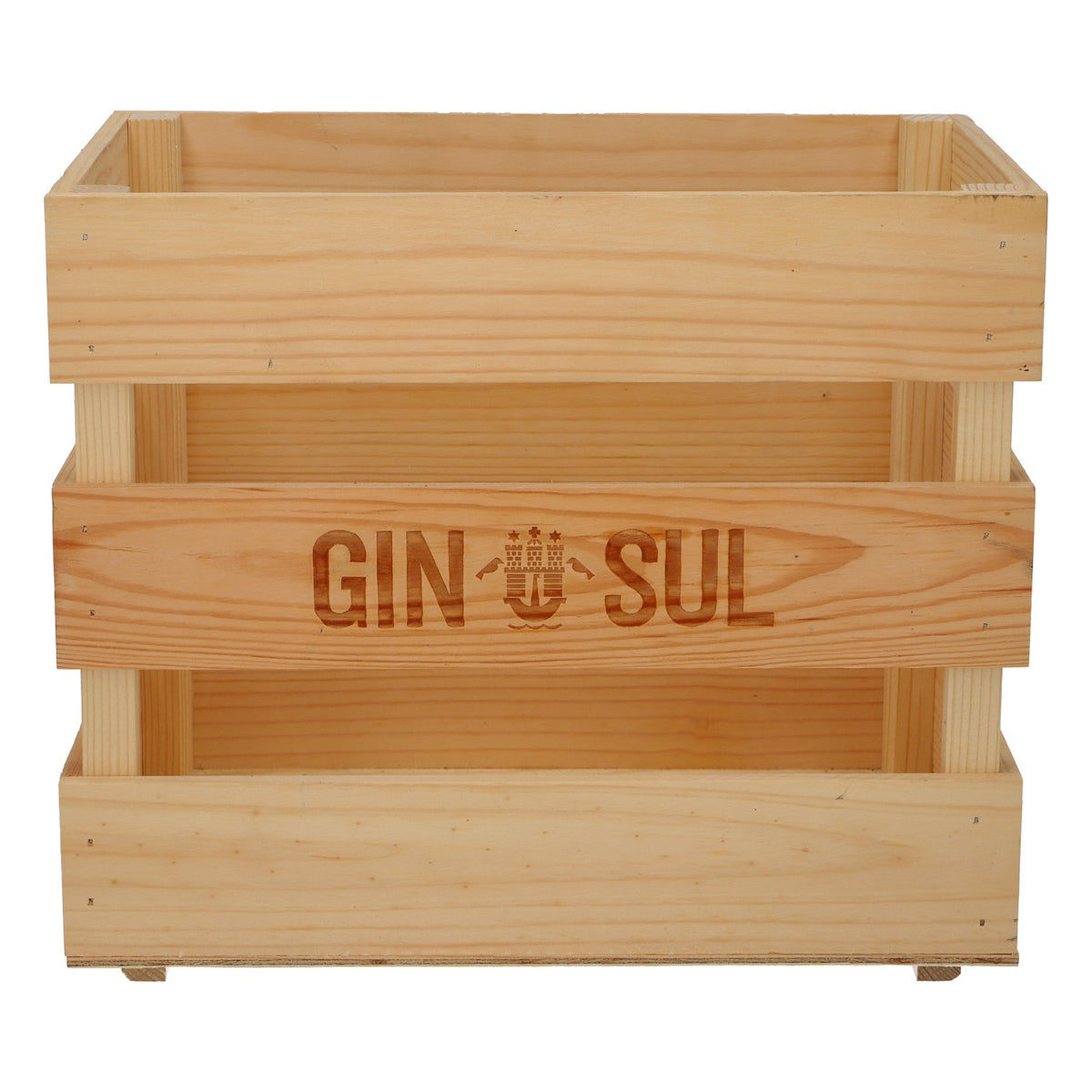 Gin Sul Wooden Crate Bottle Holder for 2 Gin Bottles – Wooden Crate Bar Decor – View 2