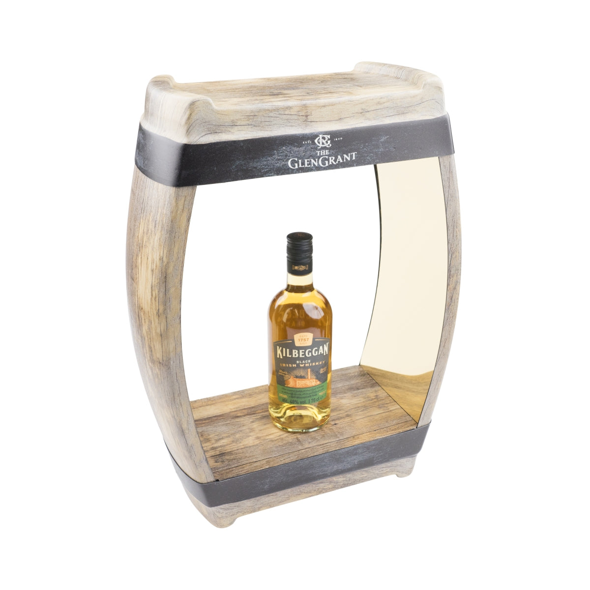 Glen Grant Glorifier Bottle Display Wooden Barrel Design Stand Whiskey Bottle – View 3