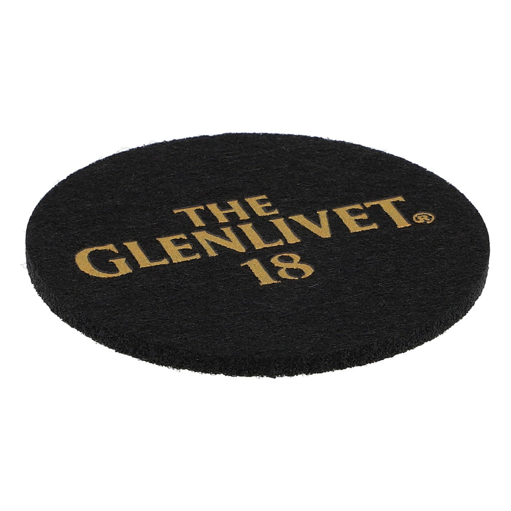 Glenlivet Whiskey Felt Coaster Glass Coaster Black 6.2 cm Diameter "Glenlivet 18"