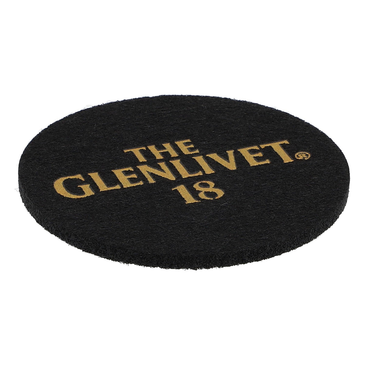 Glenlivet Whiskey Felt Coaster Glass Coaster Black 6.2 cm Diameter "Glenlivet 18"