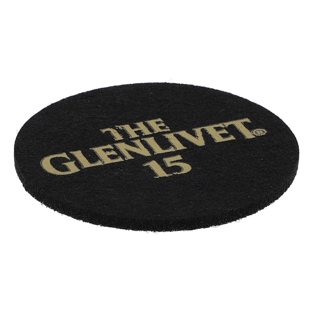 Glenlivet Whiskey Felt Coaster Glass Coaster Black 6.2 cm Diameter "Glenlivet 15"