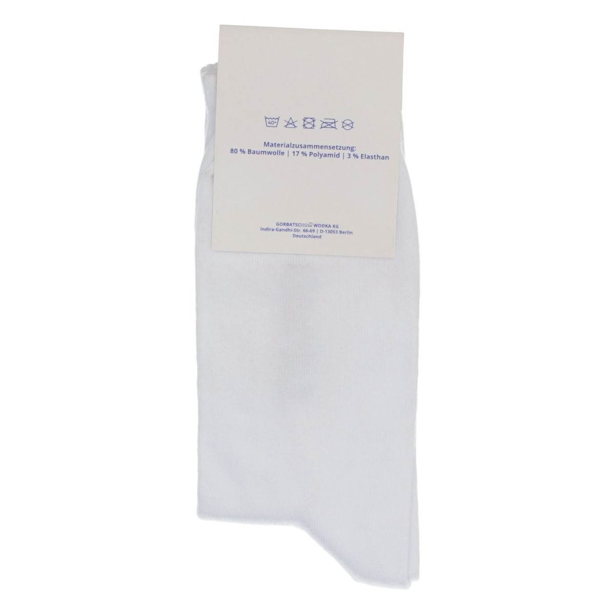 Gorbachev Socks Crew Socks White Blue Stripes Unisex Size 37-41 – View 2