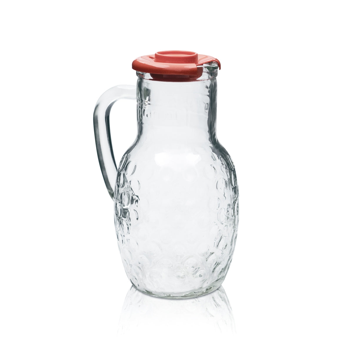 Granini Carafe Jug Glass 1.5l Contoured Relief Lid Juice Water Beverages Catering