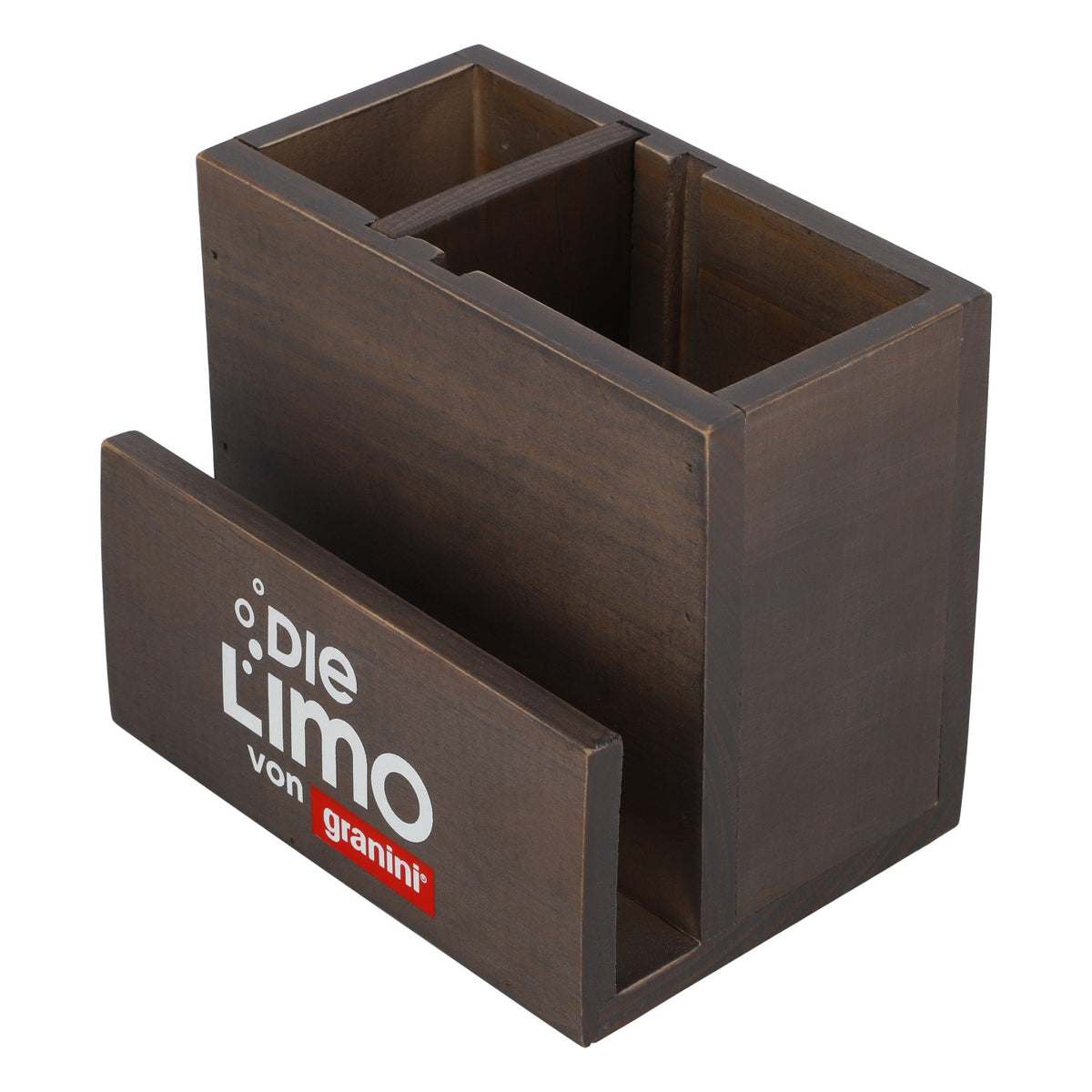 Granini soft drink table display card holder cutlery holder wood look – View 4
