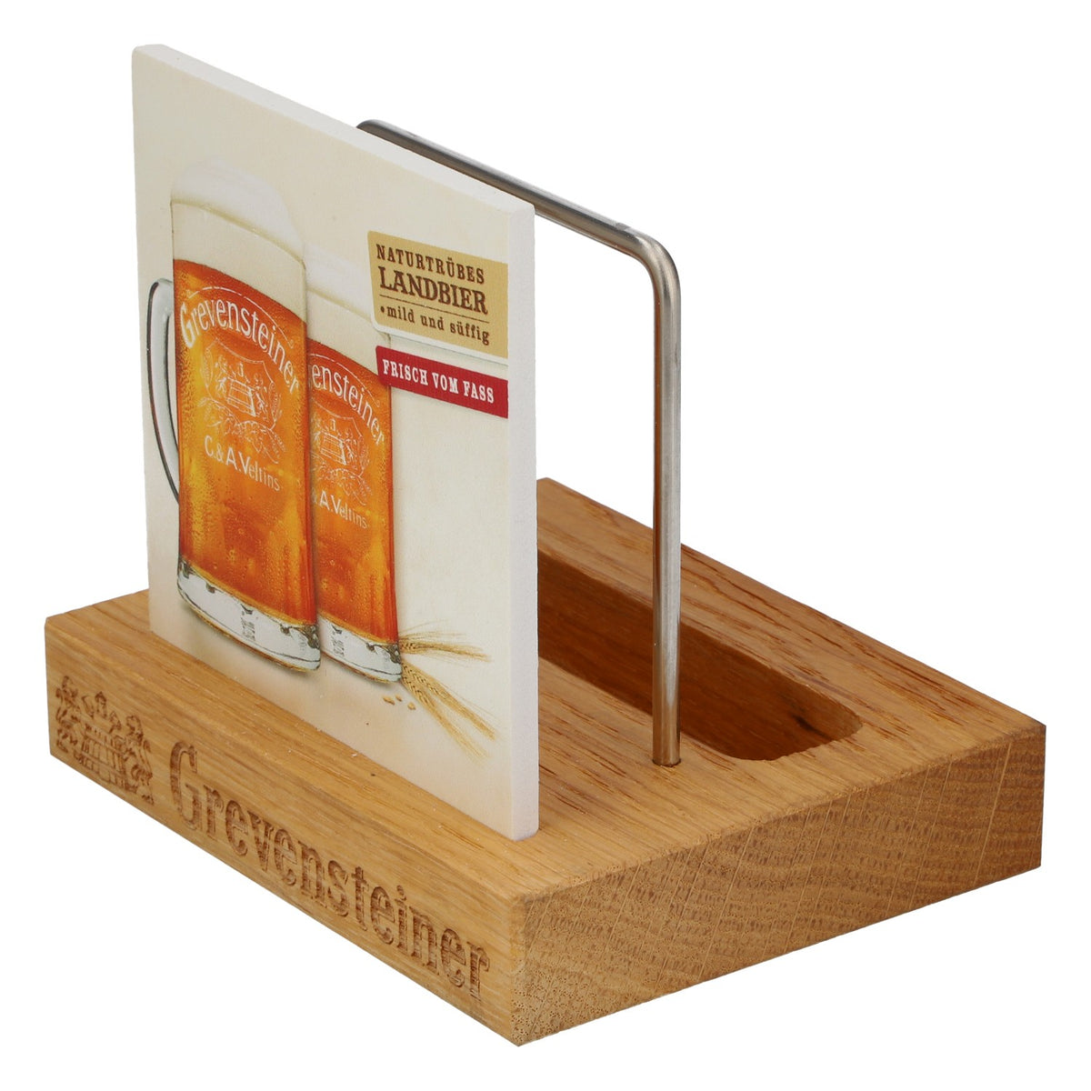 Grevensteiner Beer, Real Wood Menu Stand, New Wooden Table Stand – View 4