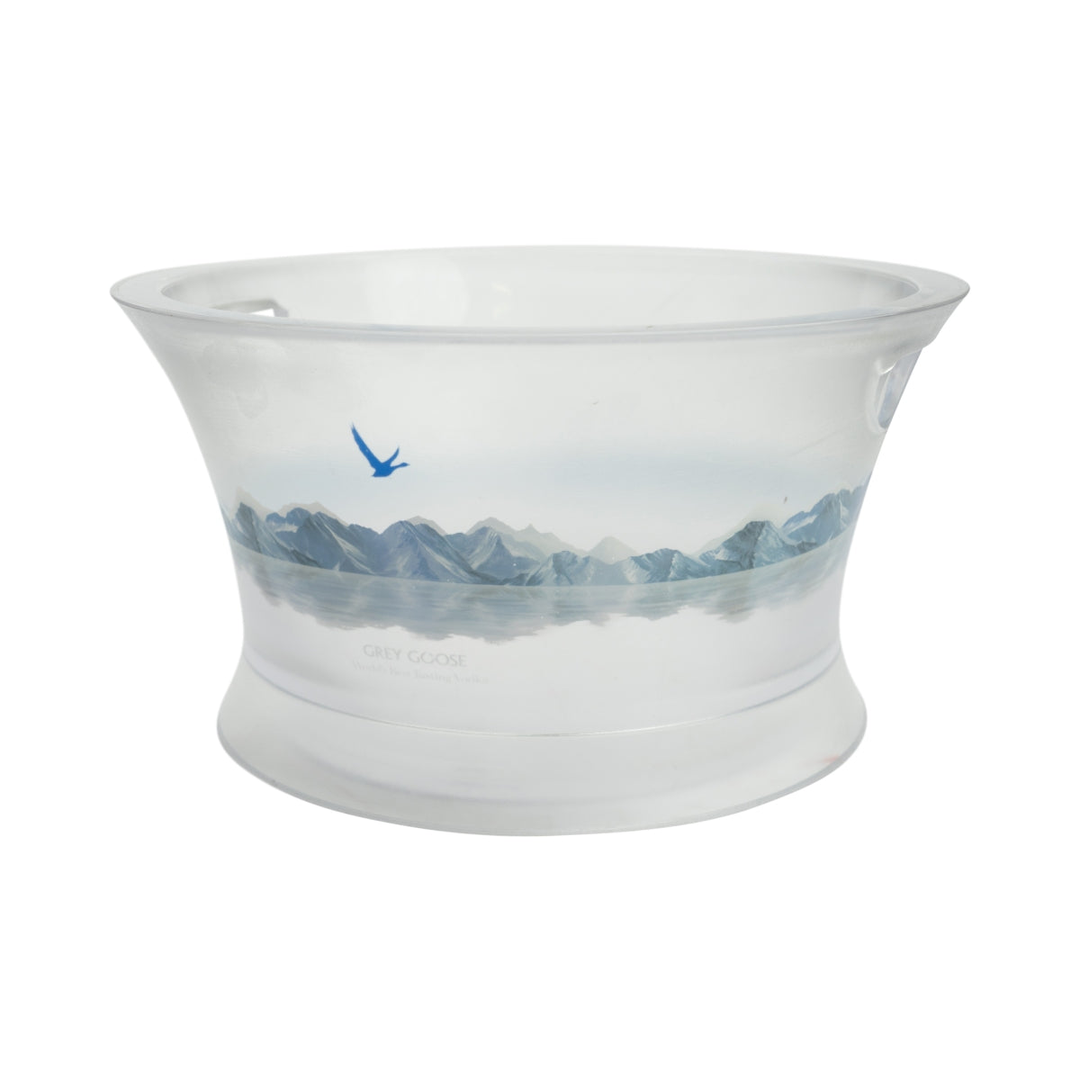 Grey Goose Vodka Cooler Magnum Old Version Thick Plexiglass Mountains Bird Ice Bucket Handles