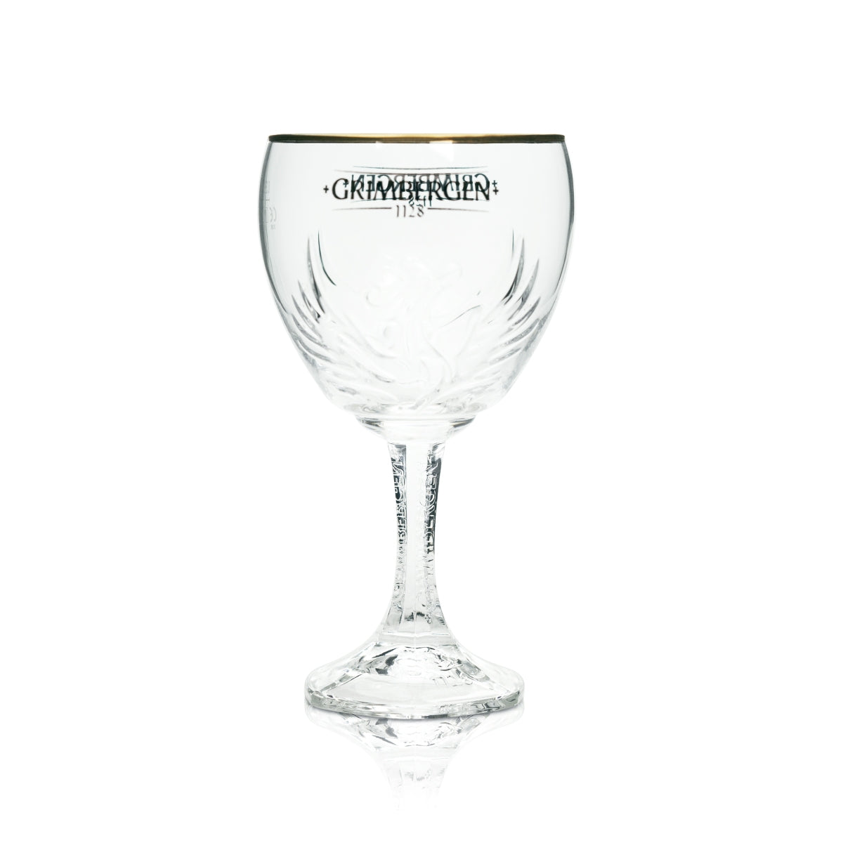6x Grimbergen Glass 0.33l Goblet Phoenix Contour Gold Rim Glasses Gastro Beer – View 3