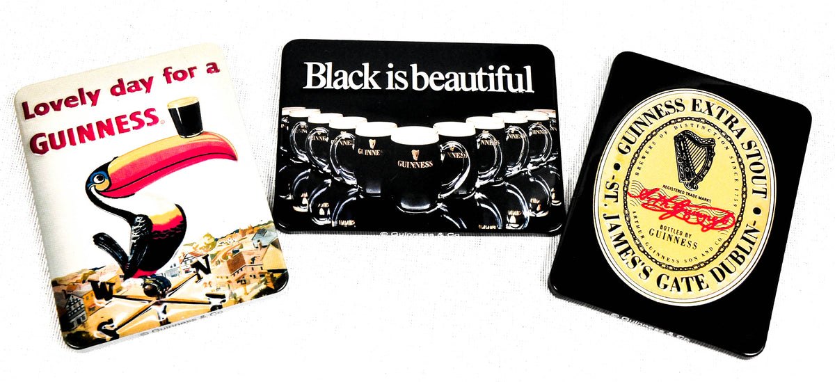 Guinness 3D refrigerator magnet, 3-piece set, extractor fan magnets, Irish Brewery Merch