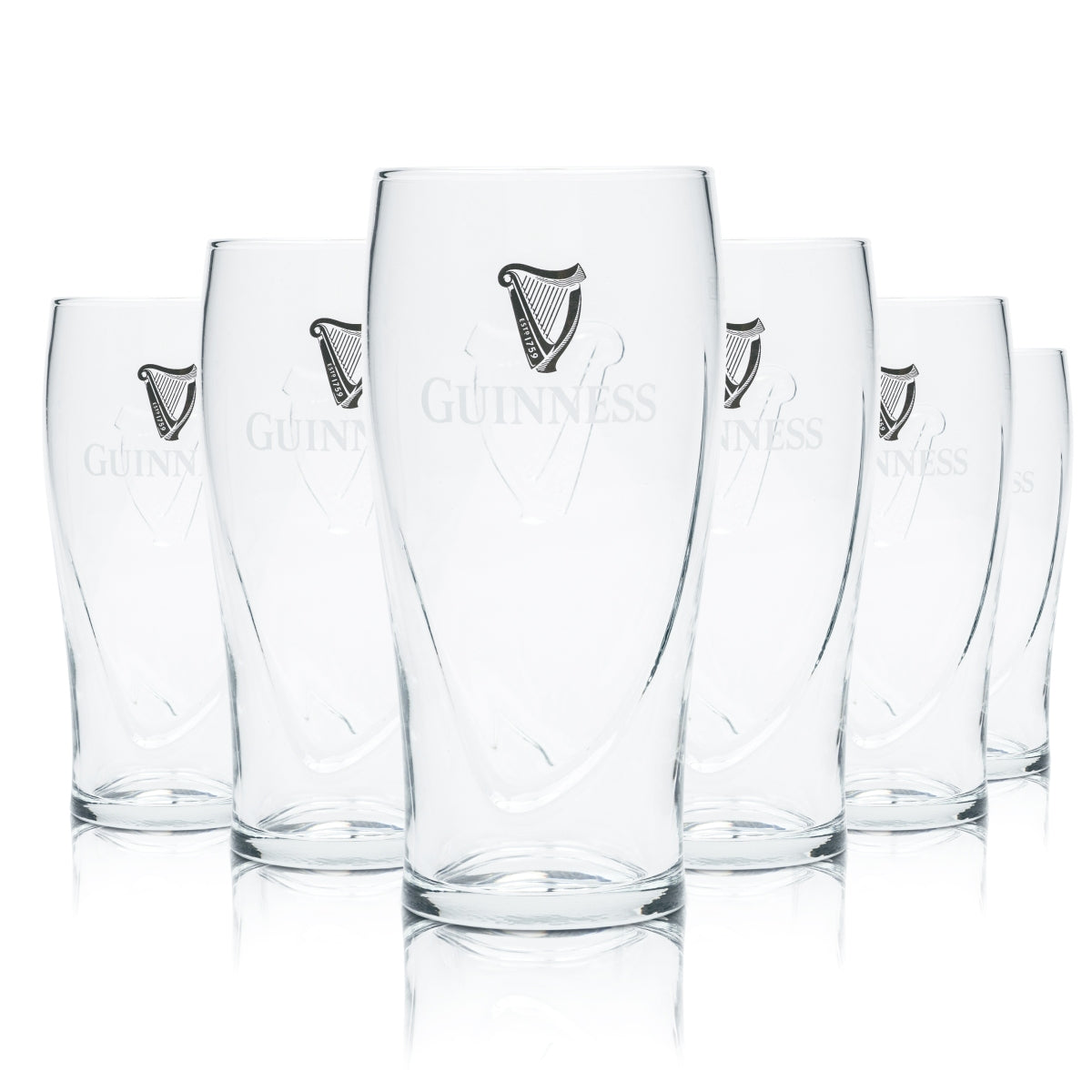 Guinness Glasses, Set of 6, 0.5 L Gravity Pint Glass with Harp Relief, Irish Stout – View 2