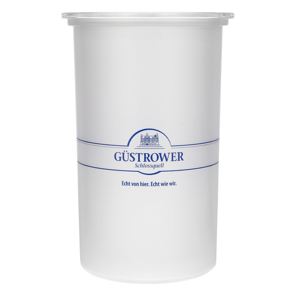 Güstrower Schlossquell Water Bottle Cooler Frosted Glass Blue Logo