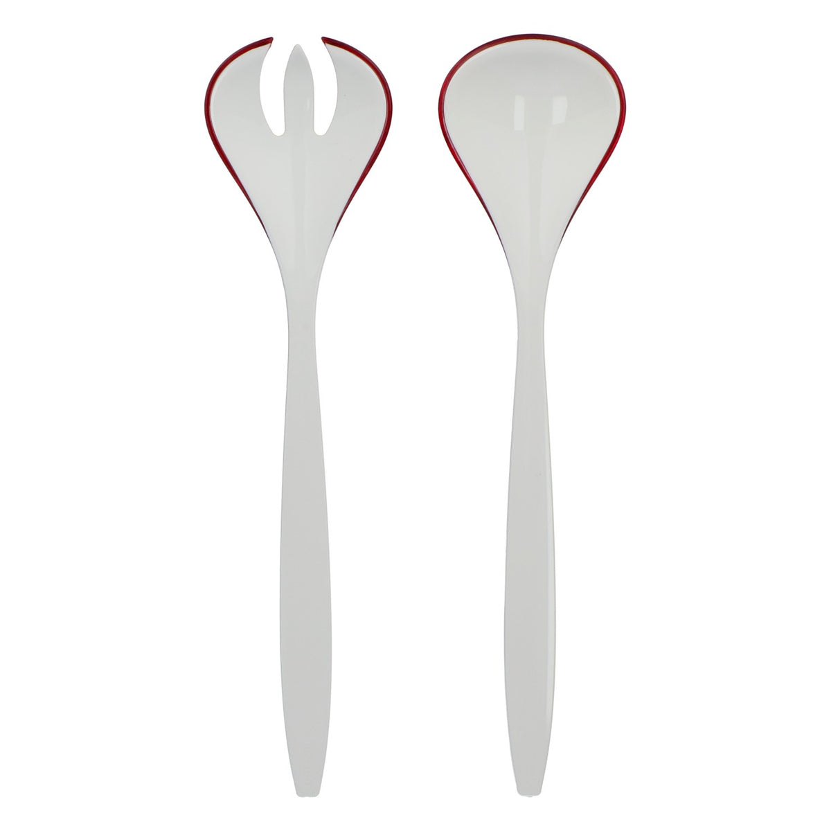 Guzzini Happy Hour Salad Servers, Red and White Plastic, 2-Piece Set – View 2