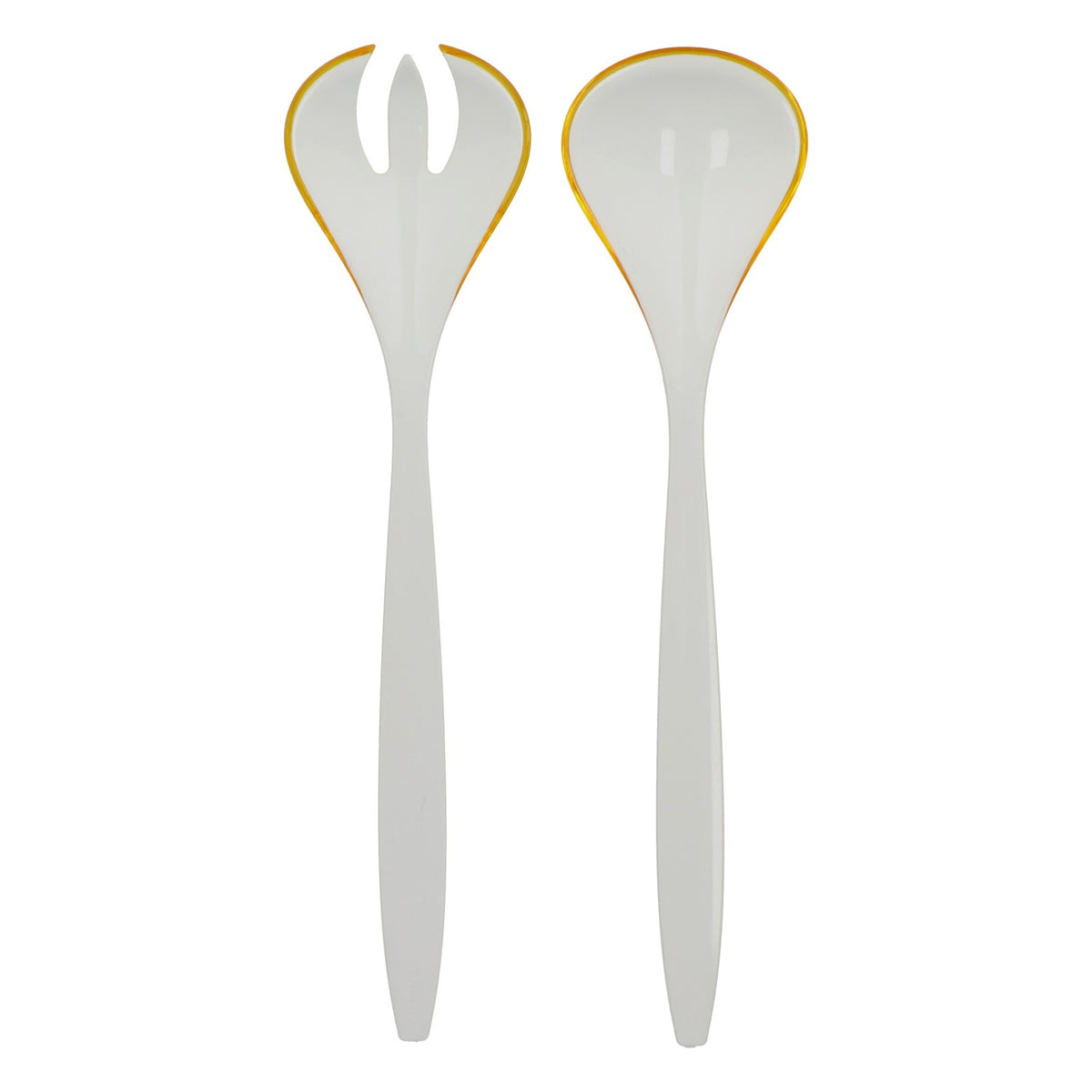 Guzzini "Vintage" Salad Servers, Yellow/White, 27.5 cm, Designer Plastic Cutlery – View 2