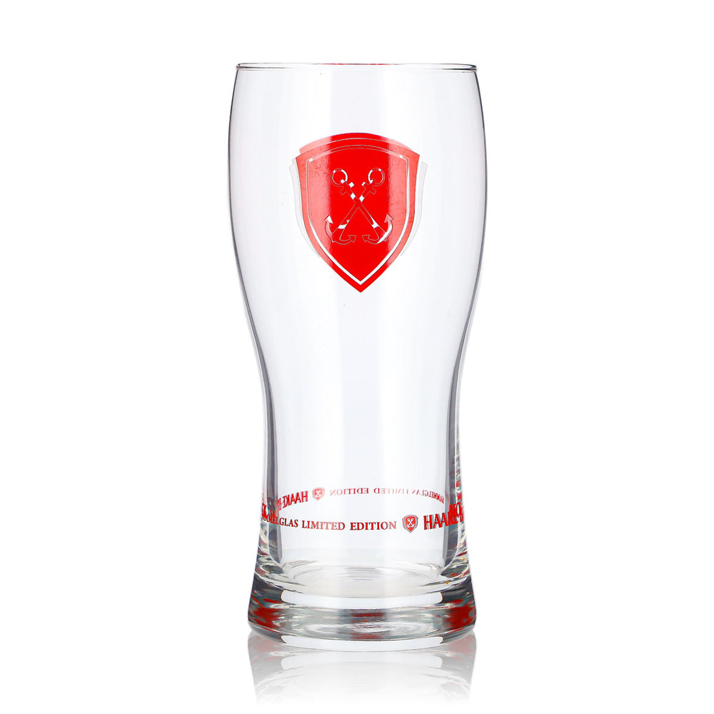 Haake Beck Beer Glass, 0.38 L, Red Logo, Collectible Glass, Limited Edition (1) Anchor