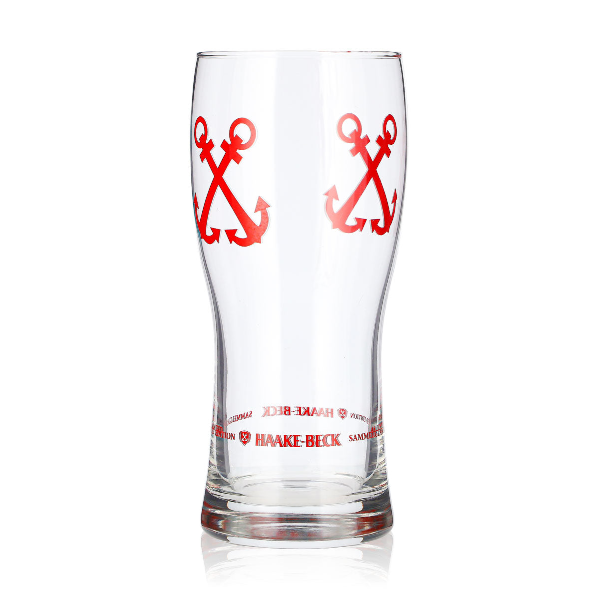 Haake Beck Beer Glass, 0.38 L, Red Logo, Collectible Glass, Limited Edition (3) Anchor – View 3