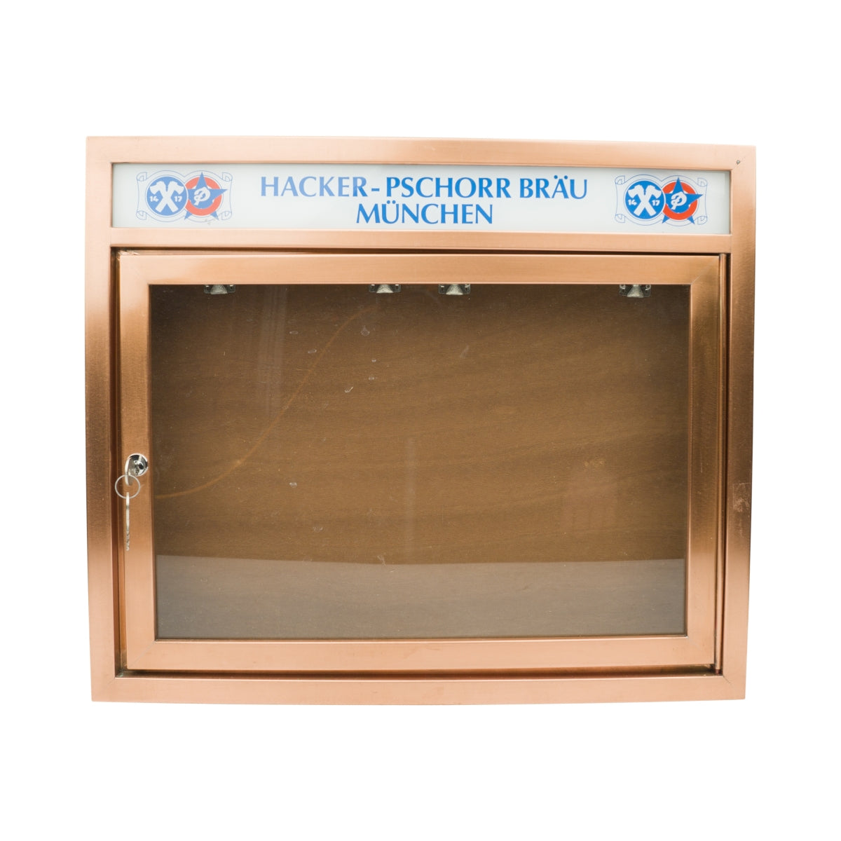 Hacker Pschorr beer menu box display case information box light outdoor catering