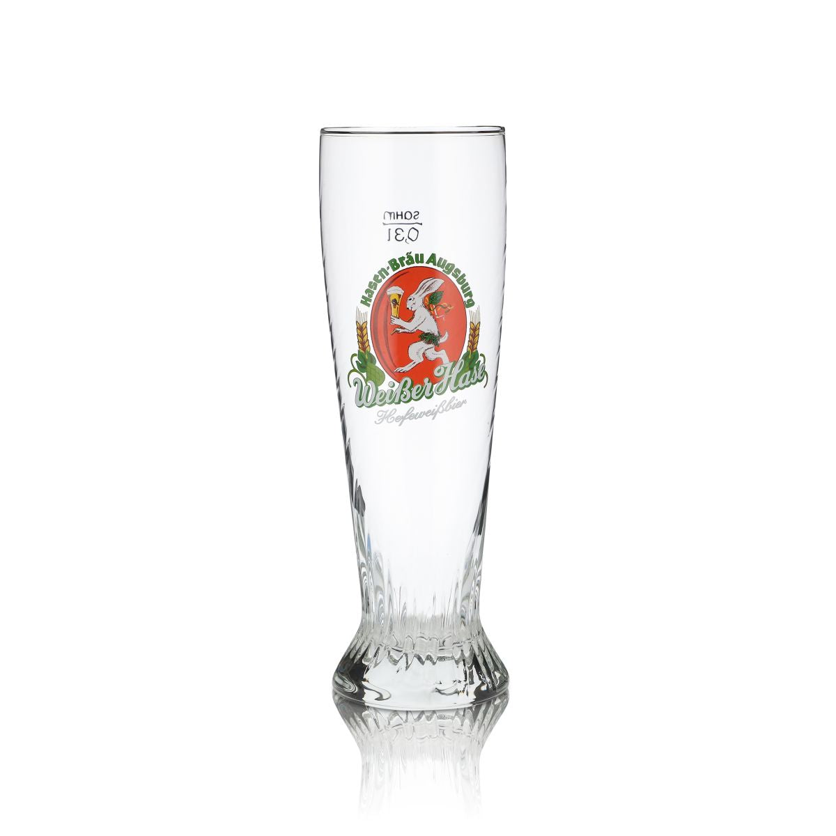Hasenbräu Augsburg glass 0.3l wheat beer glass Hefeweizen glasses Augsburg brewery