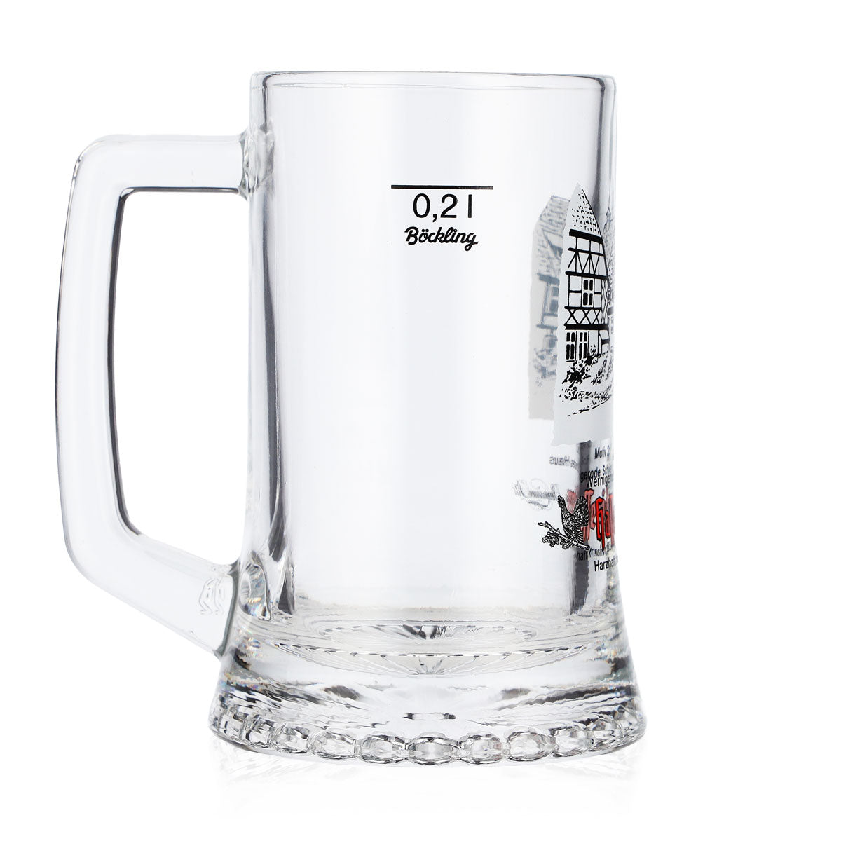 Hasseröder Beer Glass / Beer Mug, 0.2 L, Design 3: Wernigerode Leaning House, Böckling – View 3