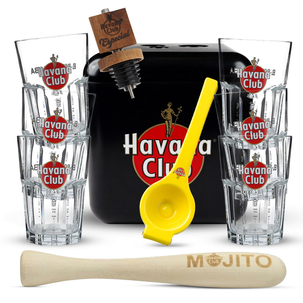 Havana Club Bar Bundle Set II consisting of pestle lime press, ice box, and pourer