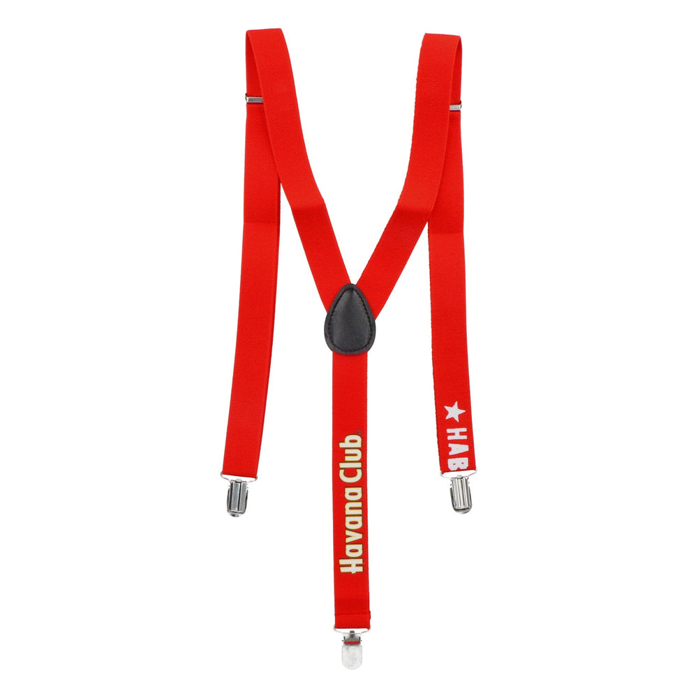 Havana Club Rum Suspenders Habanero Metal Clips Unisex Red