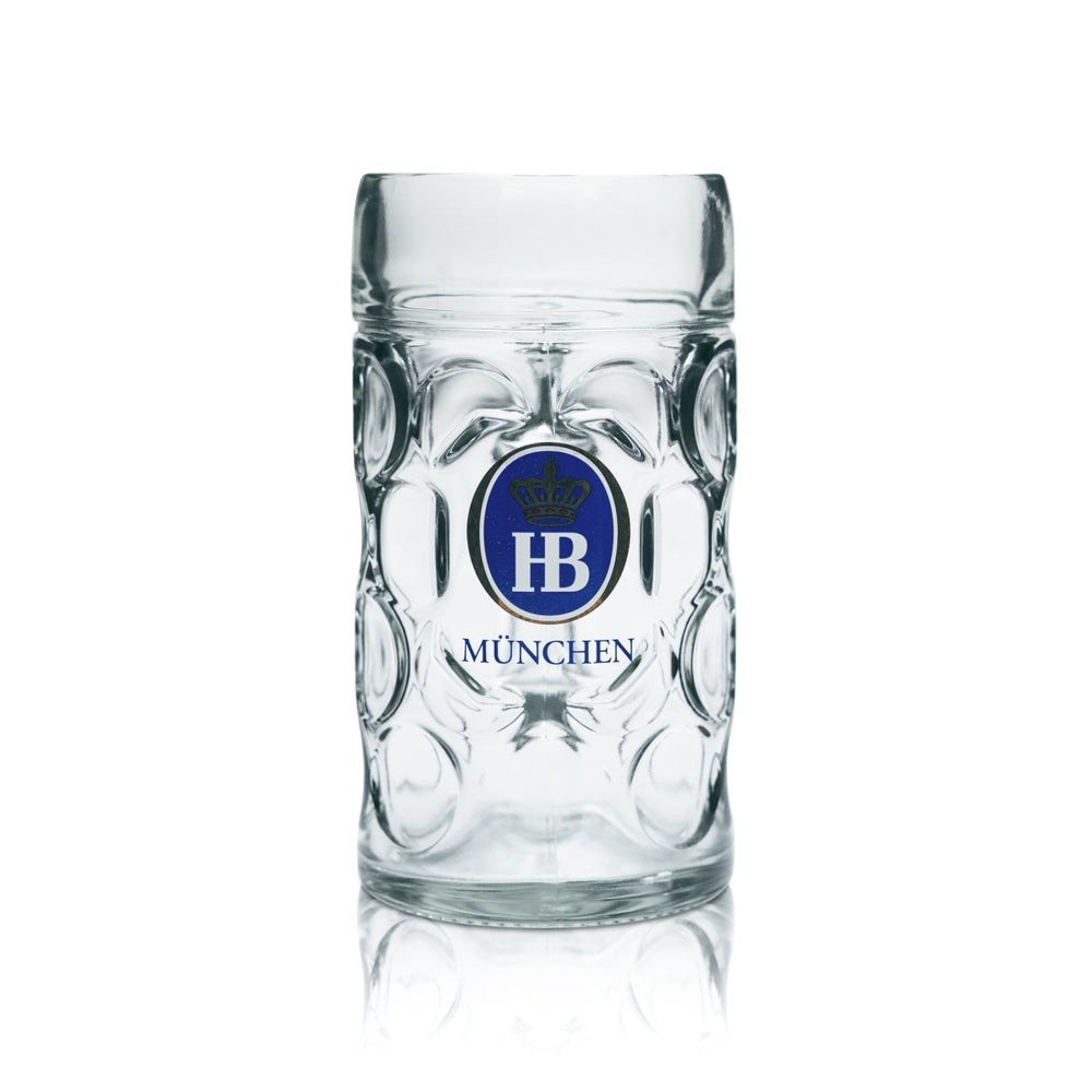 HB Munich Glass 1l Beer Mug Beer Glasses Tankard Seidel Calibrated Gastronomy Brewery