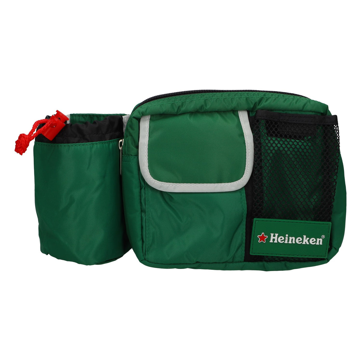 Heineken Green Fanny Pack with Can and Bottle Compartment—Polyester Outdoor Beer Bag