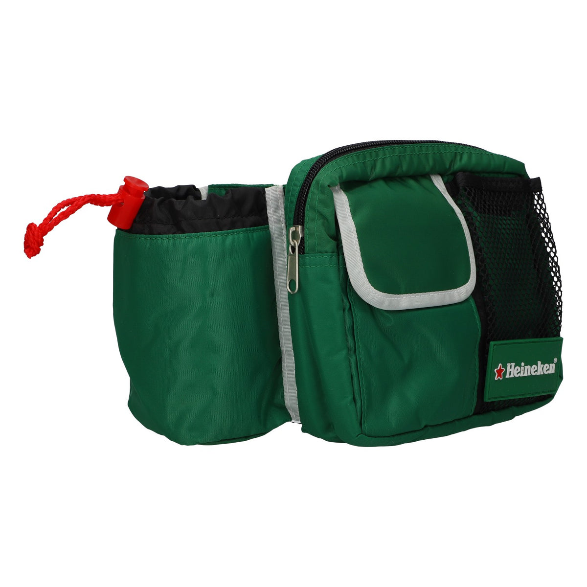 Heineken Green Fanny Pack with Can and Bottle Compartment—Polyester Outdoor Beer Bag – View 2