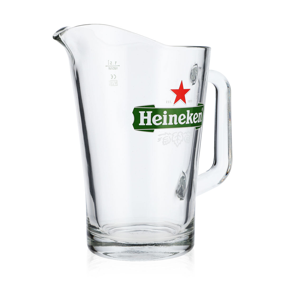 Heineken Beer Glass 1.5 L Carafe Pitcher Beer Mug Leaf Logo Rastal Louisiana – View 2