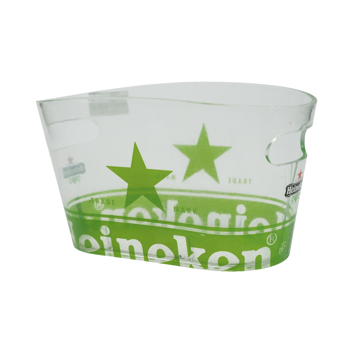 Heineken Beer Cooler Small Green Transparent Used Ice Bucket Container Bar Ice Cooler