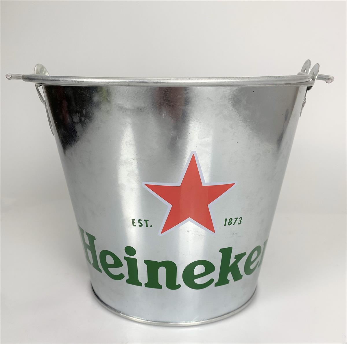 Heineken Beer Cooler Metal Bucket Silver – View 3