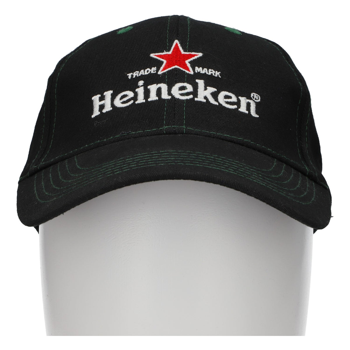 Heineken Beer Baseball Cap, Black/Green with Red Star, New, Blended Fabric – View 3