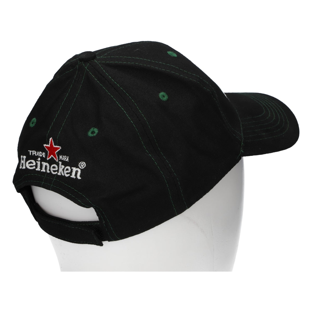 Heineken Beer Baseball Cap, Black/Green with Red Star, New, Blended Fabric – View 4