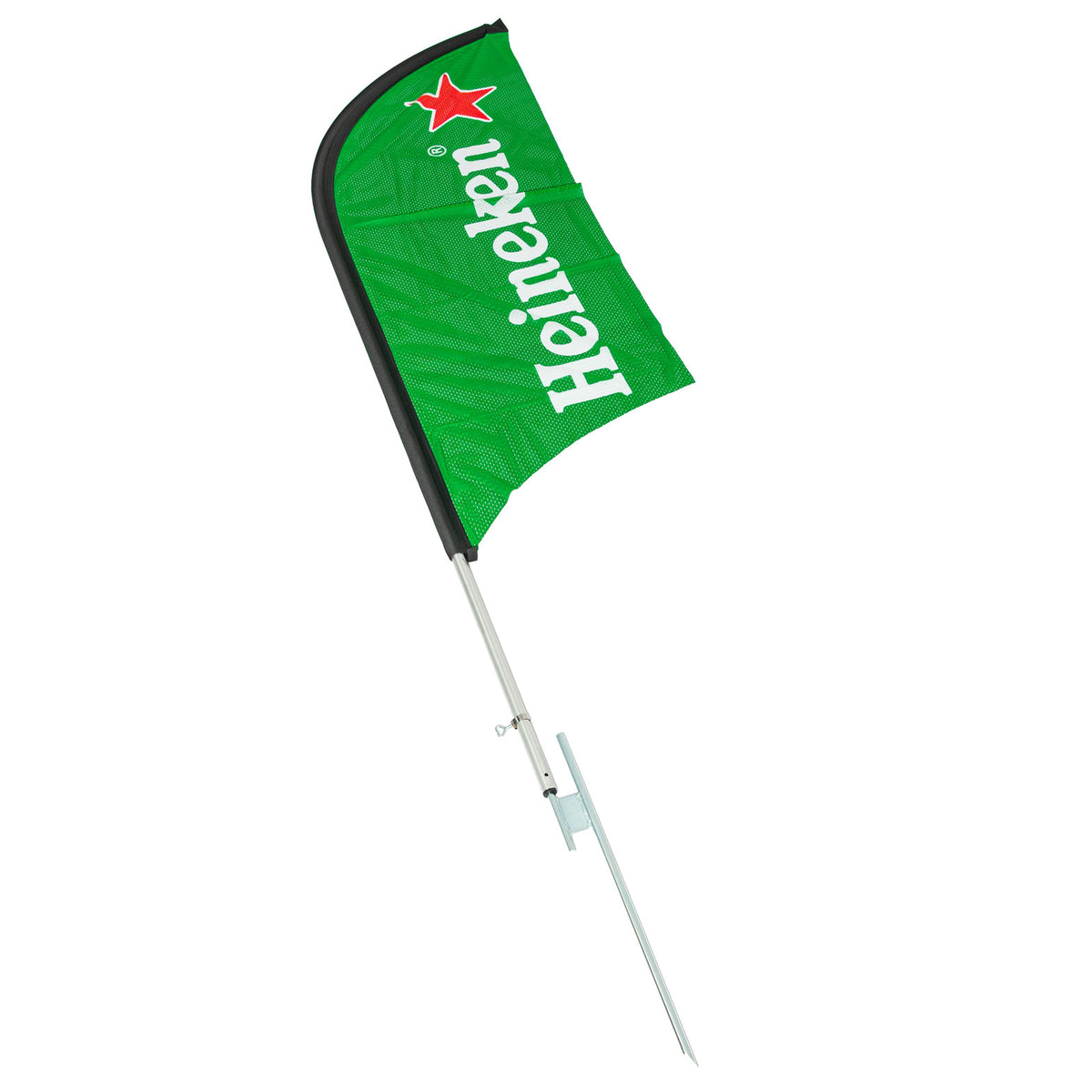 Heineken Beer Beach Flag "Bowhead Flag" 70x190 cm, includes metal pole