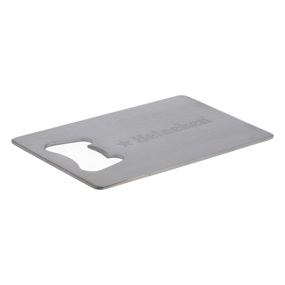Heineken Stainless Steel Bottle Opener, Credit Card Size, Silver, Bar
