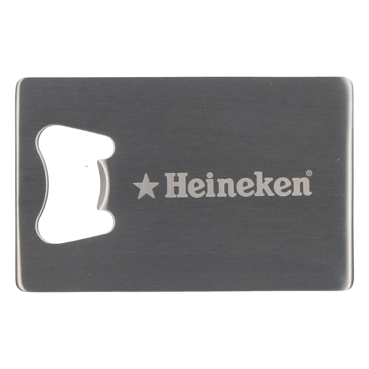 Heineken Stainless Steel Bottle Opener, Credit Card Size, Silver, Bar – View 2