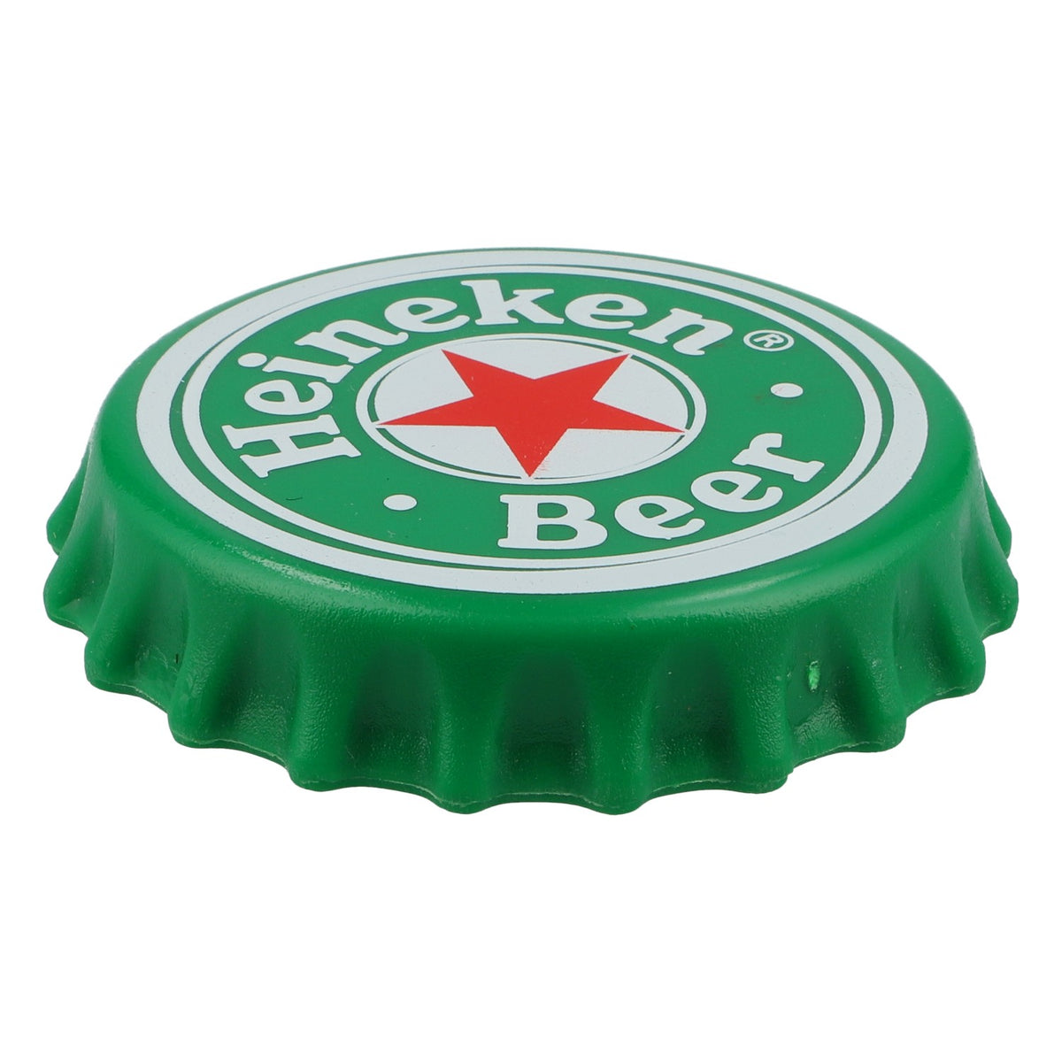 Heineken Bottle Opener, Cap Lifter, Crown Cap, Green, Plastic, Stainless Steel
