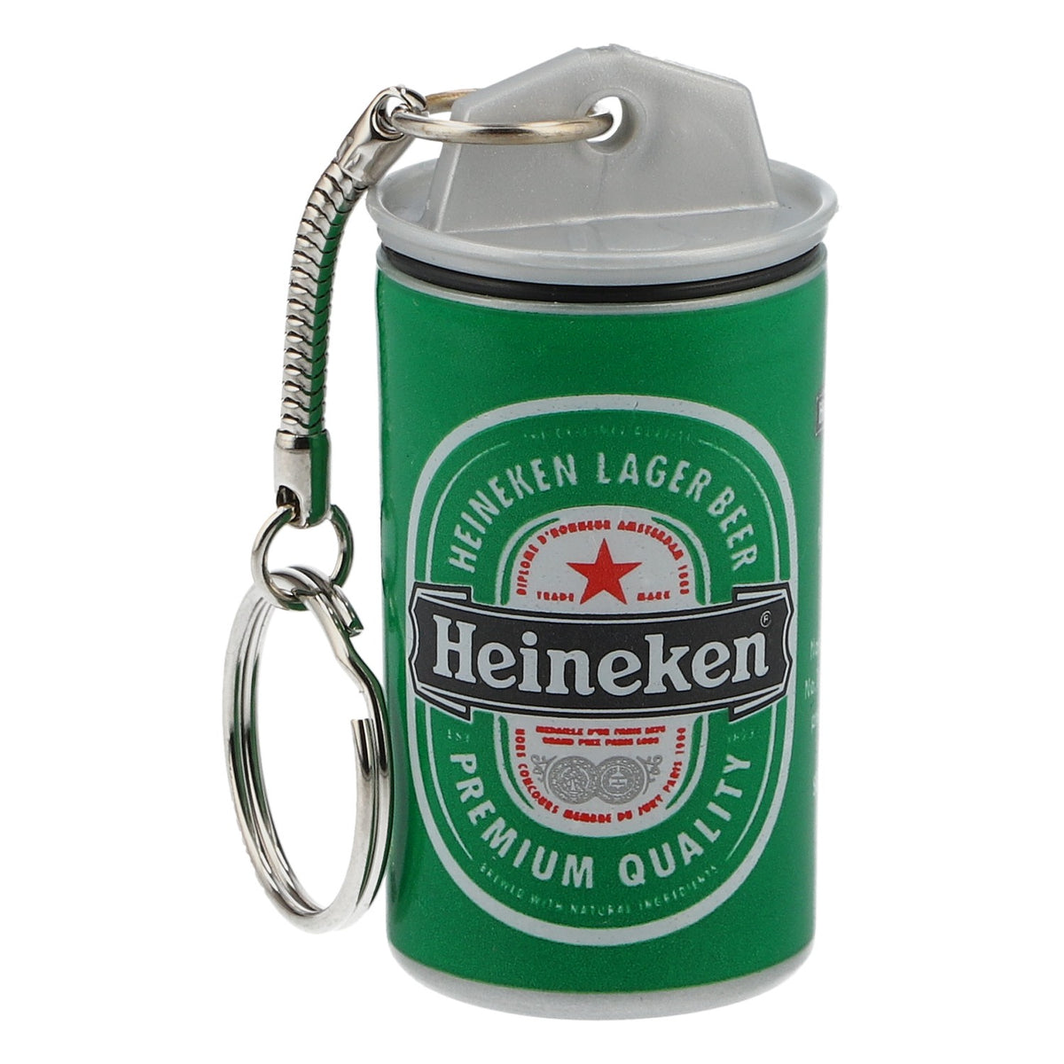 Heineken Keychain Beer Can Container Green Plastic Mini Can – View 2