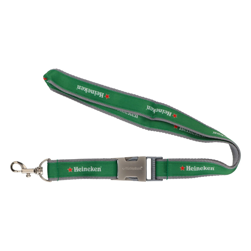 Heineken Lanyard Bottle Opener with Metal Buckle, Green/Gray