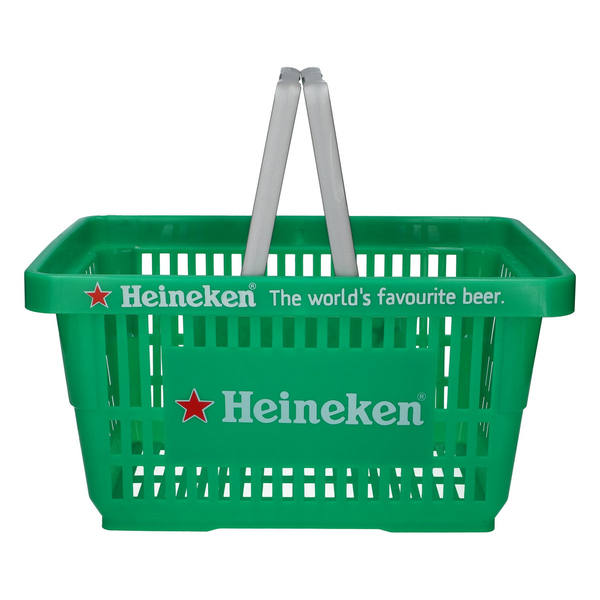 Heineken Shopping Basket with Foldable Handles, Green Plastic – View 2