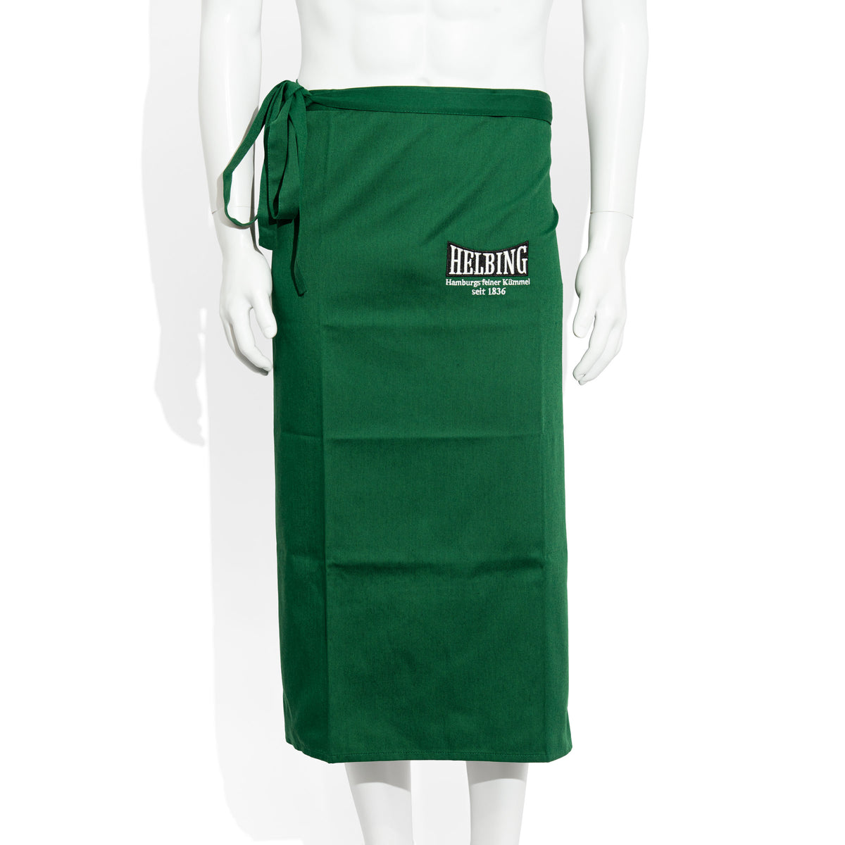 Helbing Schnaps Glass Long Green Bistro Apron, Mixed Fabric, Caraway, Waiter's Apron