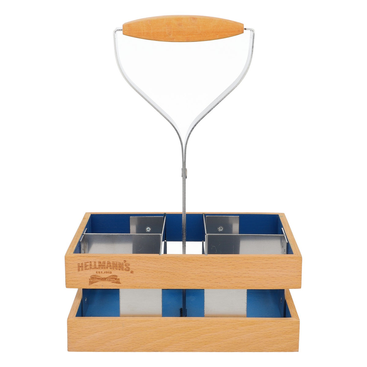 Hellmann's sauce carrier wooden basket ketchup mayonnaise mustard carrying basket – View 2