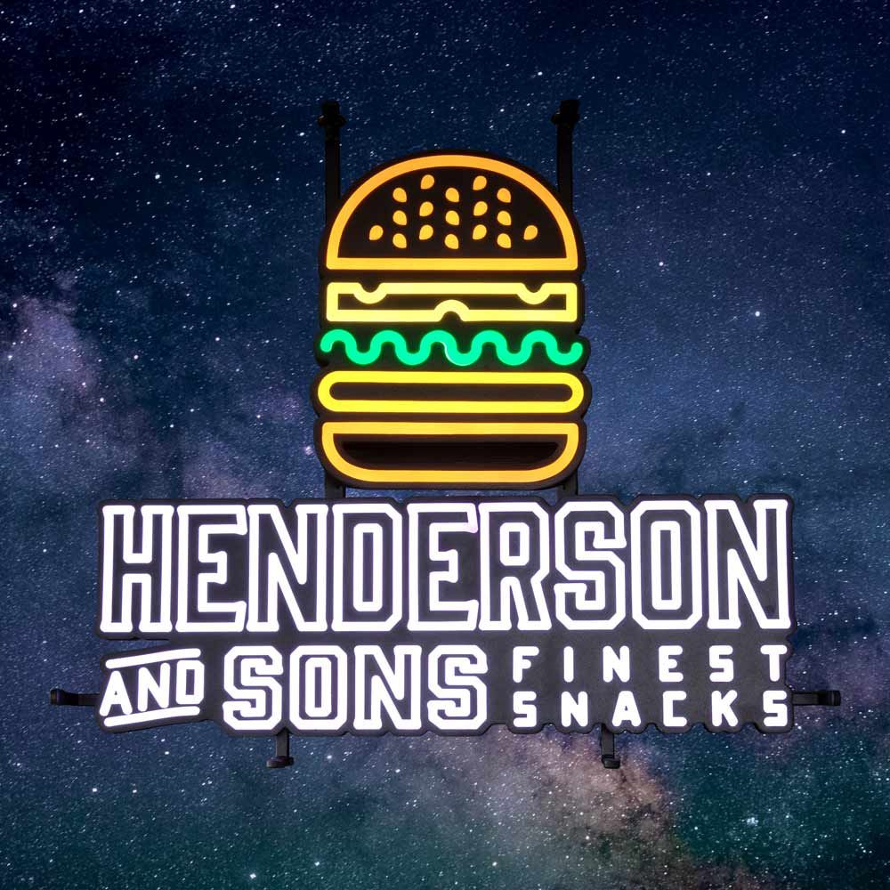Henderson Neon Sign LED Neon Sign Burger Indoor Dimmable Display Bar