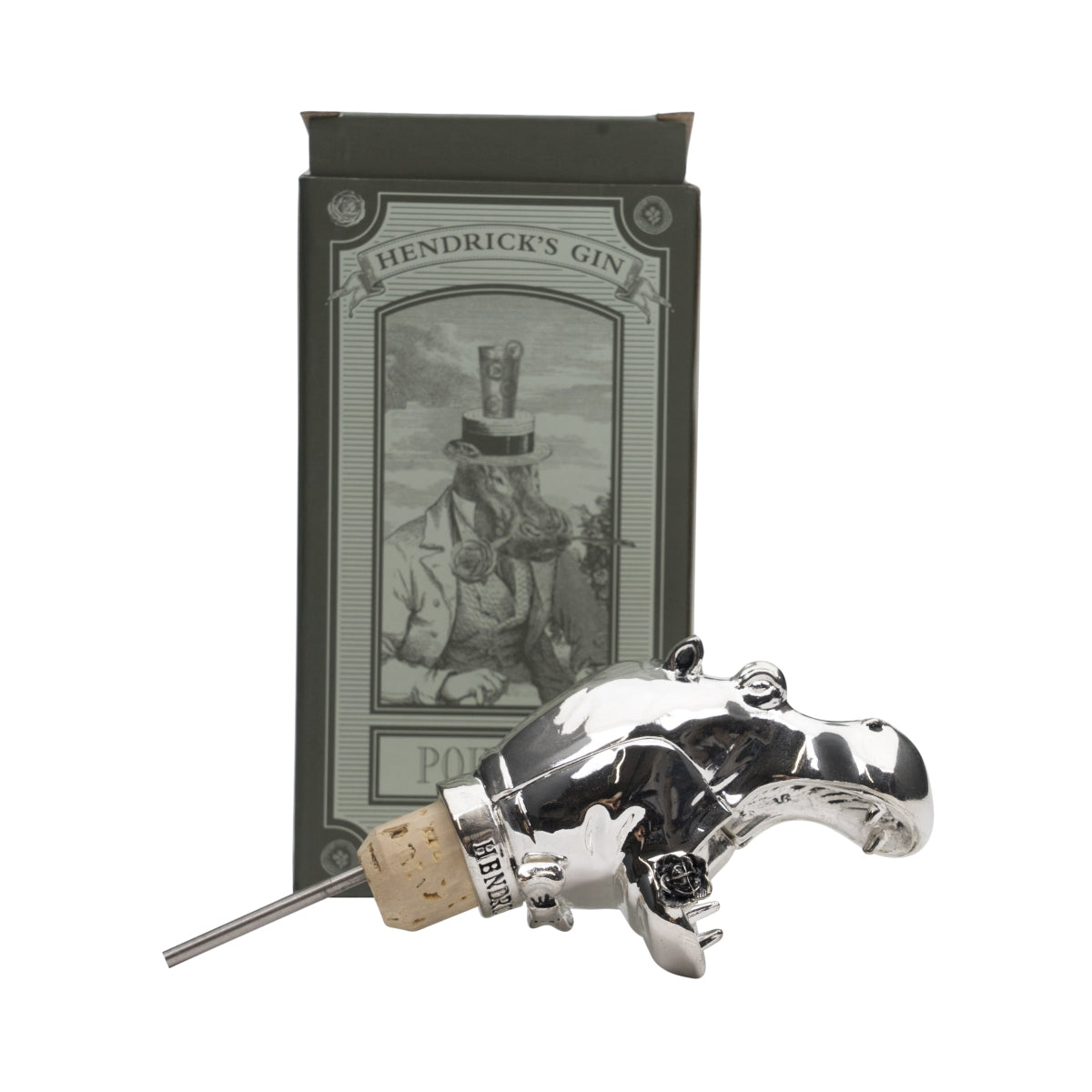 Hendricks Gin Pourer Hippo Stainless Steel Pourer Bottle Attachment Dispenser Bar