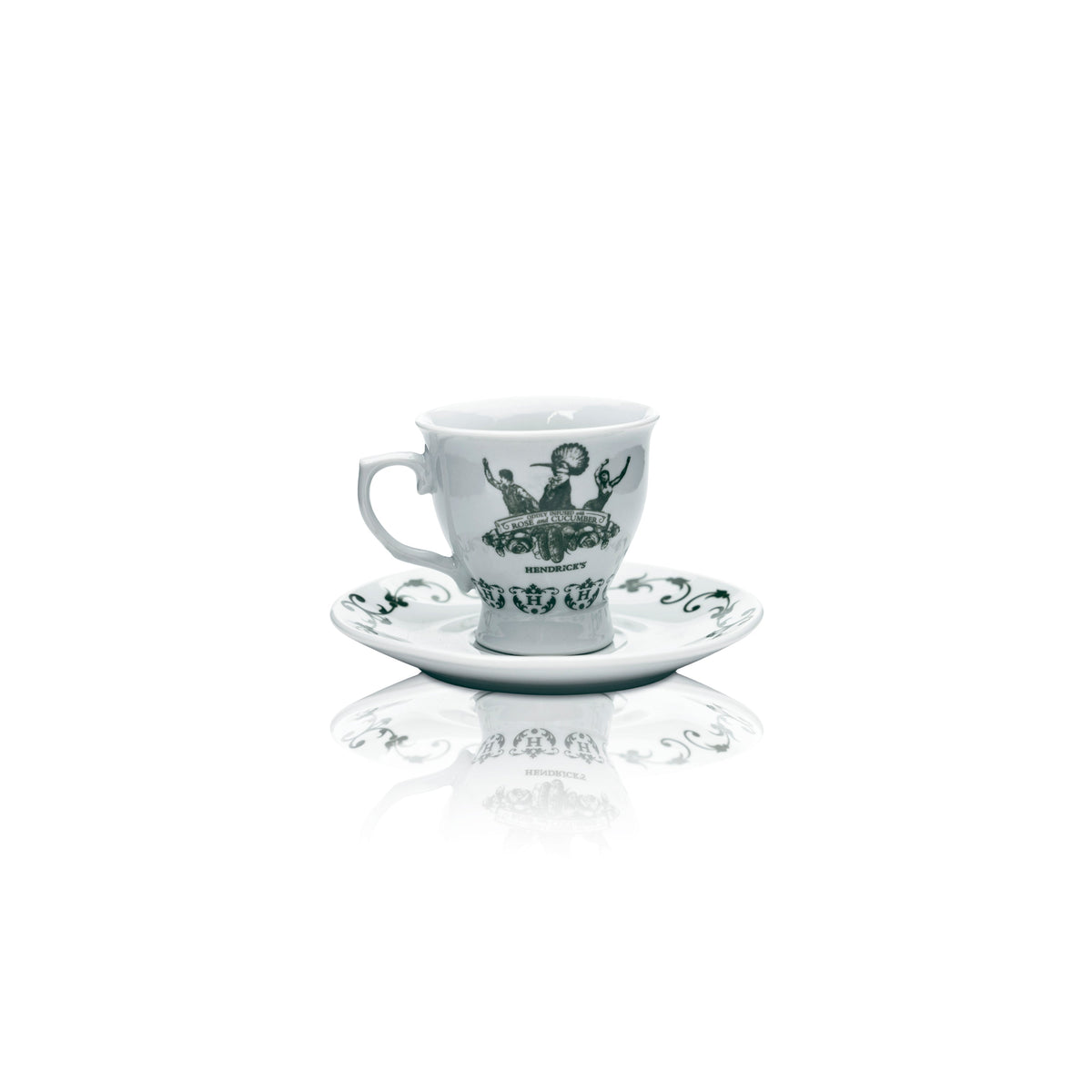 6x Hendricks mug 170 ml + saucer Coffee Tea Handle Glass Gin Tonic – View 3