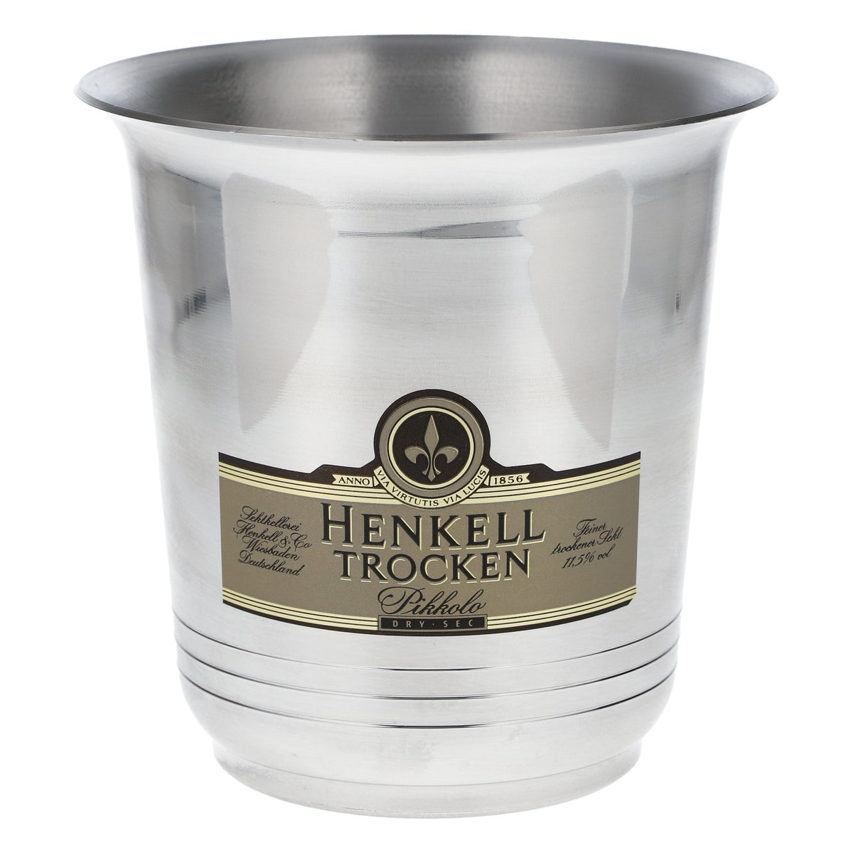 Henkell Champagne Bottle Cooler Ice Bucket Metal Silver