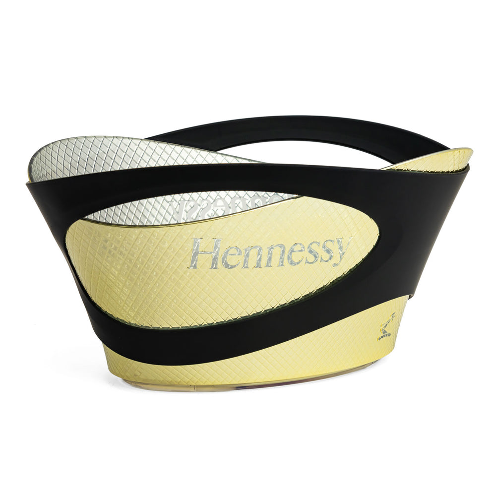 Hennessy Whiskey LED Rechargeable Cooler Ice Cube Box Bottle Cooler Gold/Black Large