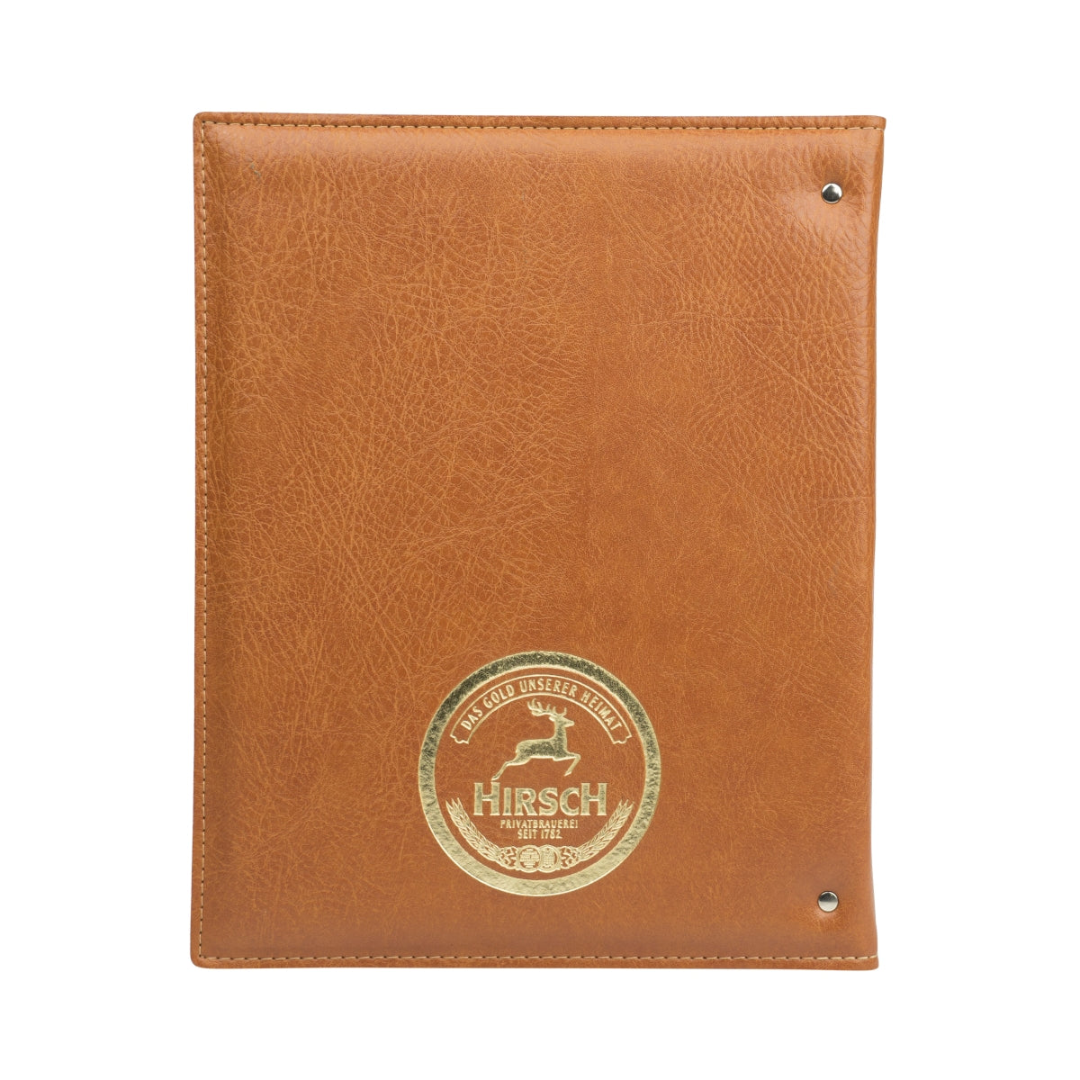 Hirsch Bräu Beer Menu Ring Binder Faux Leather A4 Menu Drink Holder Brown – View 2